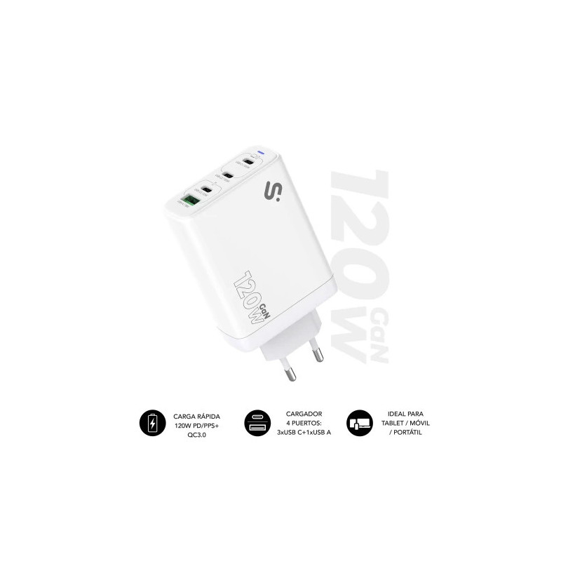 Subblim Cargador Gan 120W Charger USB C+C+C+A | APLIUM