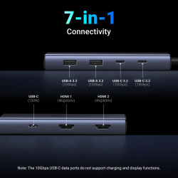 Ugreen 7-in-1 USB-C Hub CM498 Acoplamiento Base Gris | APLIUM