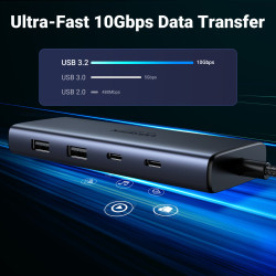 Ugreen 7-in-1 USB-C Hub CM498 Acoplamiento Base Gris | APLIUM