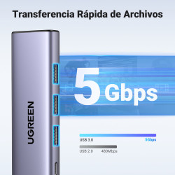 Ugreen 15596 base para portátil y replicador de puertos Alám | APLIUM