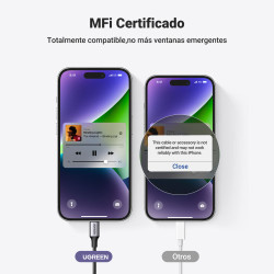 Ugreen 70509 cable de teléfono móvil Plata 1 m 3,5mm Lightni | APLIUM