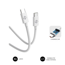 SUBBLIM CABLE PLUS 100W C-C 2m WHITE | APLIUM