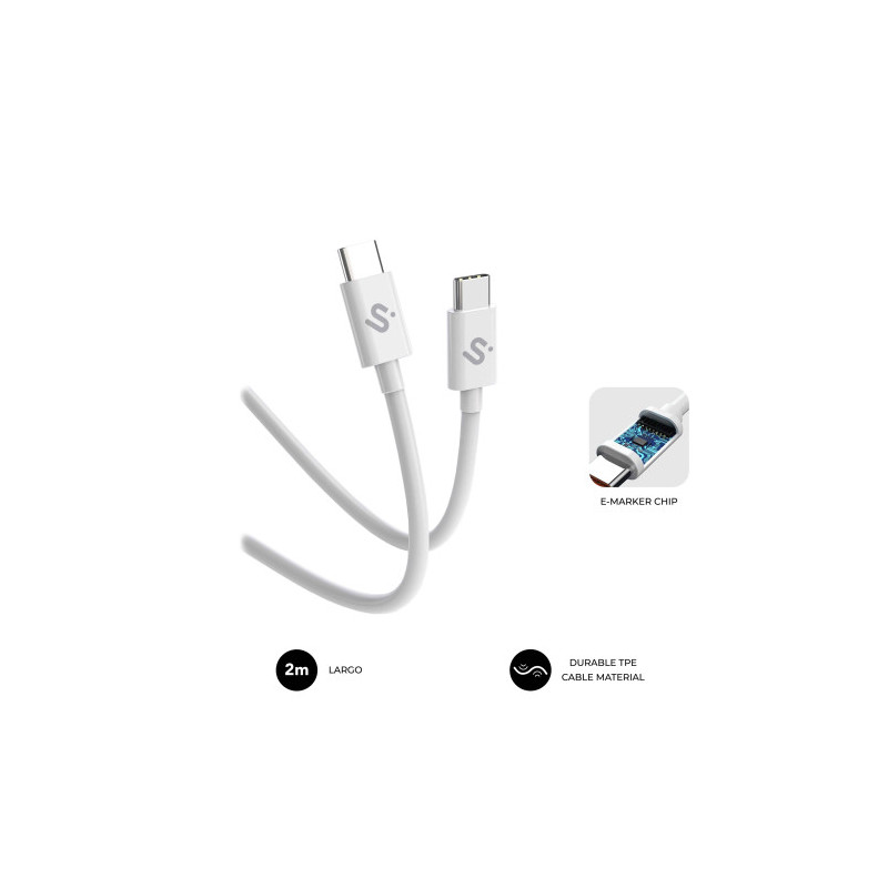 SUBBLIM CABLE PLUS 100W C-C 2m WHITE | APLIUM