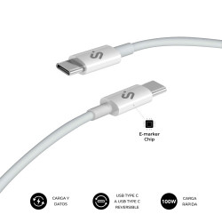 SUBBLIM CABLE PLUS 100W C-C 2m WHITE | APLIUM