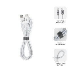 SUBBLIM CABLE PLUS 100W C-C 2m WHITE | APLIUM