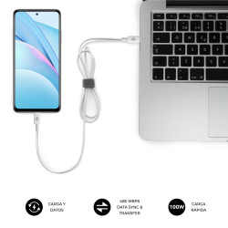 SUBBLIM CABLE PLUS 100W C-C 2m WHITE | APLIUM