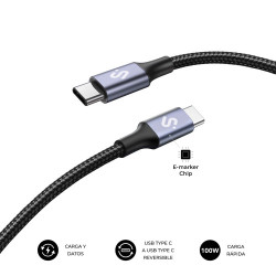 SUBBLIM CABLE PLUS 100W C-C 1m WHITE | APLIUM