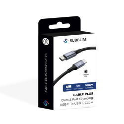 SUBBLIM CABLE PLUS 100W C-C 1m WHITE | APLIUM