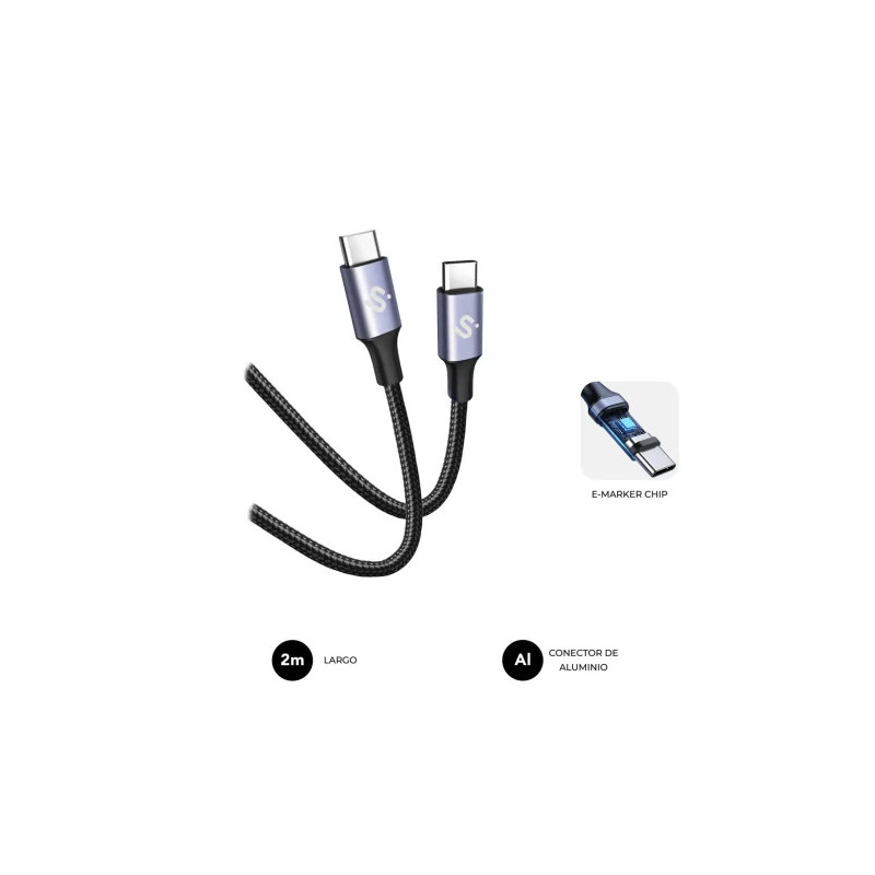 Subblim Cable Plus 100W C-c 2M Black | APLIUM