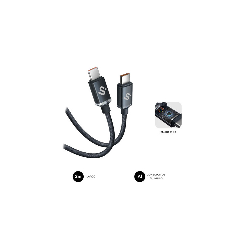 SUBBLIM CABLE OPTIMUS 60W C-C 2m BLACK | APLIUM