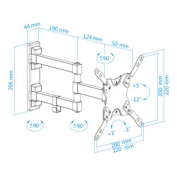 Soporte de Pared Orientable / Inclinable TooQ LP2142TNL-B pa | APLIUM
