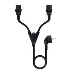Nanocable Cable de Alimentación CEE7/M a 2xC13/H, Negro, 3 m | APLIUM
