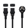 Nanocable Cable de Alimentación CEE7/M a 2xC13/H, Negro, 3 m | APLIUM