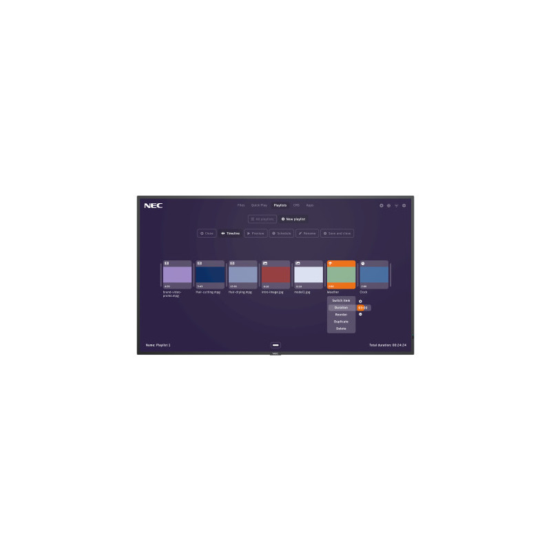 NEC MultiSync M491-MPi4 124,5 cm (49") LCD 500 cd / m² 4K Ul | APLIUM