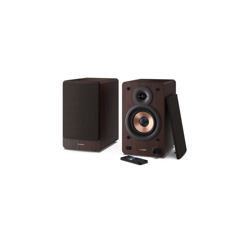 Sharp BOOKSHELF SPEAKERS De 2 vías Marrón Inalámbrico y alám | APLIUM