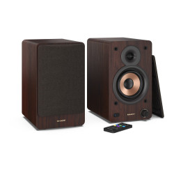 Sharp BOOKSHELF SPEAKERS De 2 vías Marrón Inalámbrico y alám | APLIUM