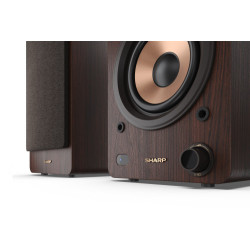 Sharp BOOKSHELF SPEAKERS De 2 vías Marrón Inalámbrico y alám | APLIUM