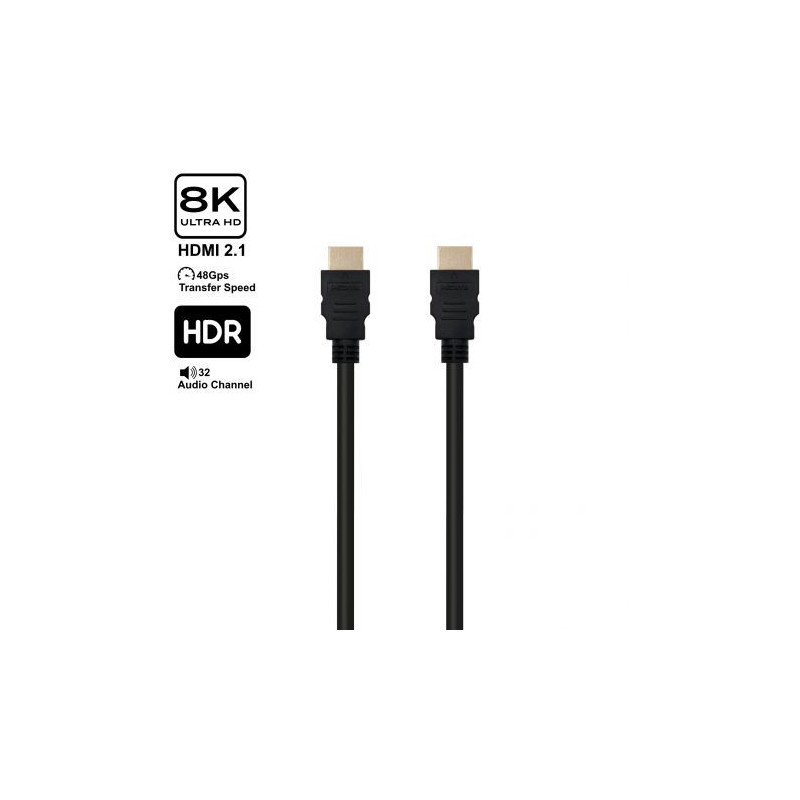Ewent Ultra High Speed HDMI 2.1 Cable With Ethernet, Black, | APLIUM