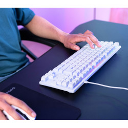 Trust GXT 833W Thado teclado Juego USB QWERTY Español Blanco | APLIUM