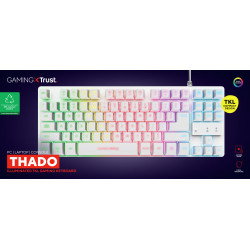 Trust GXT 833W Thado teclado Juego USB QWERTY Español Blanco | APLIUM