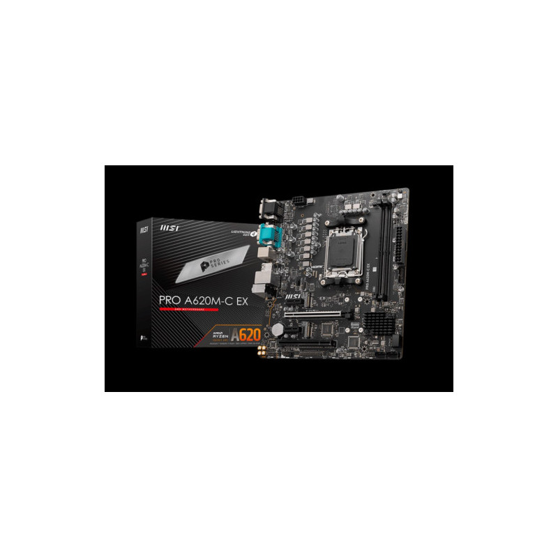 Placa Msi Pro A620M-C EX,AMD,AM5,A620,2DDR5,128GB,VGA+DVI+HD | APLIUM