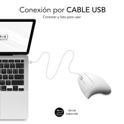 SUBBLIM Ratón GLIDE VERTICAL ERGO WIRED MOUSE WHITE | APLIUM