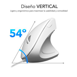 SUBBLIM Ratón GLIDE VERTICAL ERGO WIRED MOUSE WHITE | APLIUM