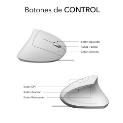 SUBBLIM Ratón GLIDE VERTICAL ERGO WIRED MOUSE WHITE | APLIUM