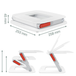 Soporte Elevador Para Portatil Ajustable Blanco Ergo Leitz 6 | APLIUM