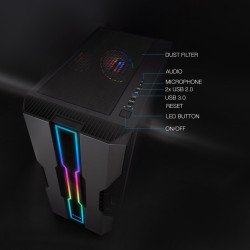 Tooq Caja Semitorre Gaming TQGCC103-B "NIGHTCITY" Negra | APLIUM