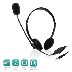 Ewent EW3567 auricular y casco Auriculares Diadema Negro | APLIUM