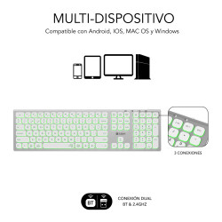 SUBBLIM Teclado Bluetooth/2.4G Master iluminado Ext P/B | APLIUM