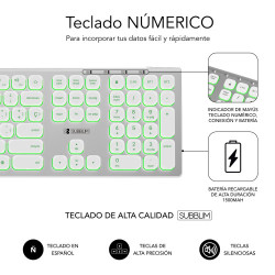 SUBBLIM Teclado Bluetooth/2.4G Master iluminado Ext P/B | APLIUM