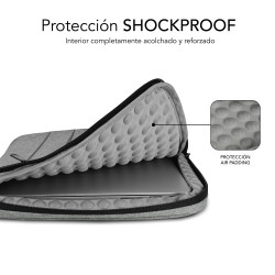 SUBBLIM Funda Air Padding 360 Sleeve 15,6" Light Grey | APLIUM