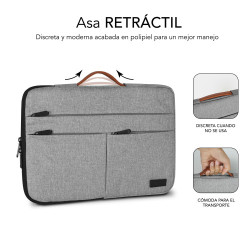 SUBBLIM Funda Air Padding 360 Sleeve 15,6" Light Grey | APLIUM