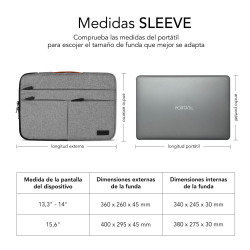 SUBBLIM Funda Air Padding 360 Sleeve 15,6" Light Grey | APLIUM