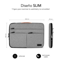 SUBBLIM Funda Air Padding 360 Sleeve 13,3-14" Light Grey | APLIUM
