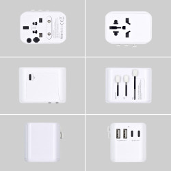 Ewent EW1470 adaptador de enchufe eléctrico Universal Blanco | APLIUM