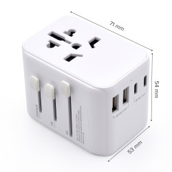 Ewent EW1470 adaptador de enchufe eléctrico Universal Blanco | APLIUM