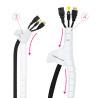 Nanocable Organizador de Cables Flexible 25 mm, Blanco, 2 m | APLIUM