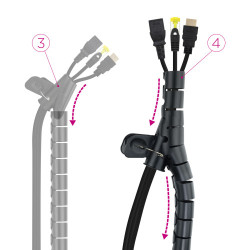 Nanocable Organizador de Cables Flexible 25 mm, Negro, 3 m | APLIUM