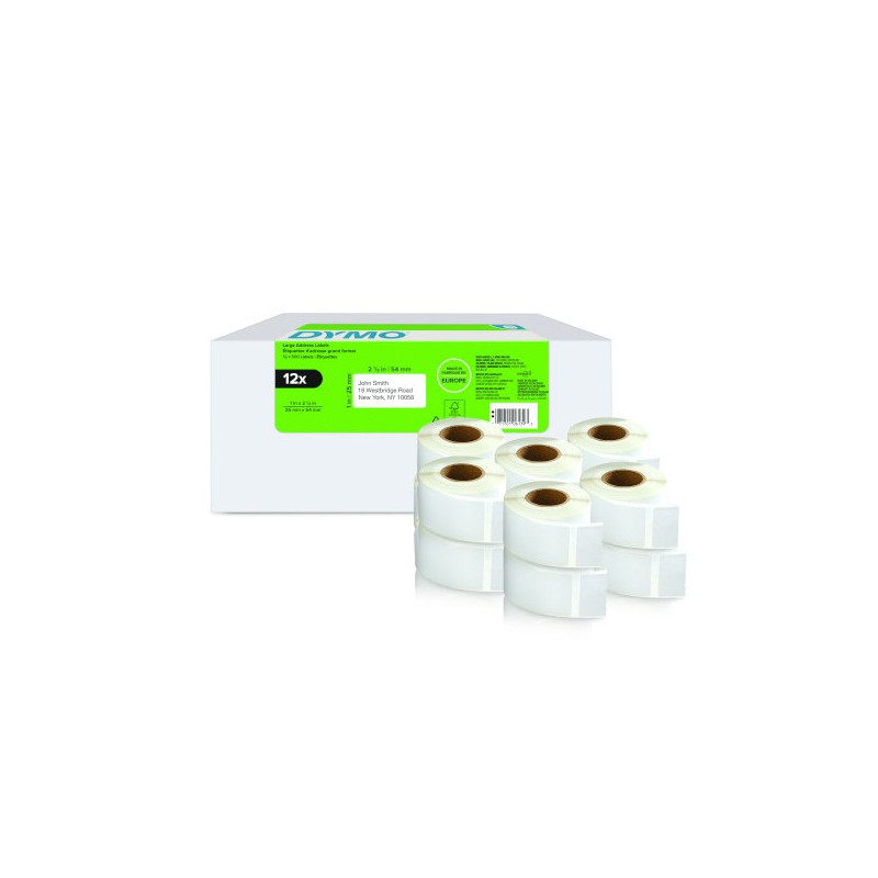 Pack 12 Rollos Lw Etiquetas 25X54MM Dymo 2177563 | APLIUM