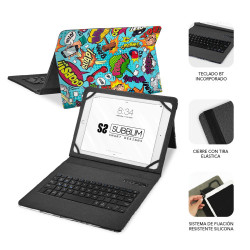 SUBBLIM Funda con Teclado Keytab Pro BT Trendy Comic | APLIUM