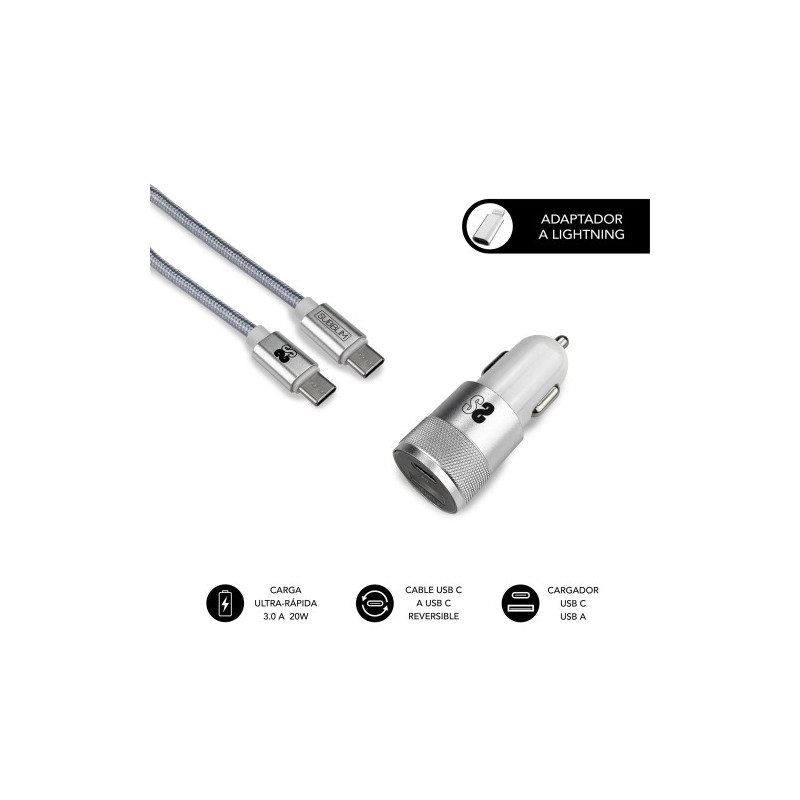 Dual Car Charger PD20W+QC3.0+C To C/LIGHTNING S | APLIUM