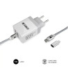SUBBLIM CARGADOR ULTRA RAPIDO 2xUSB DE PARED PD25W+QC3.0+Cab | APLIUM