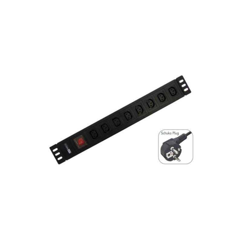 WP WPN-PDU-G05-08 base múltiple 2 m 8 salidas AC Negro | APLIUM
