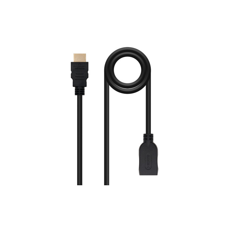 Nanocable Cable HDM 2.0 Prolongador A/M-A/H, Negro, 2 m | APLIUM
