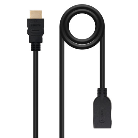 Nanocable Cable HDM 2.0 Prolongador A/M-A/H, Negro, 2 m | APLIUM