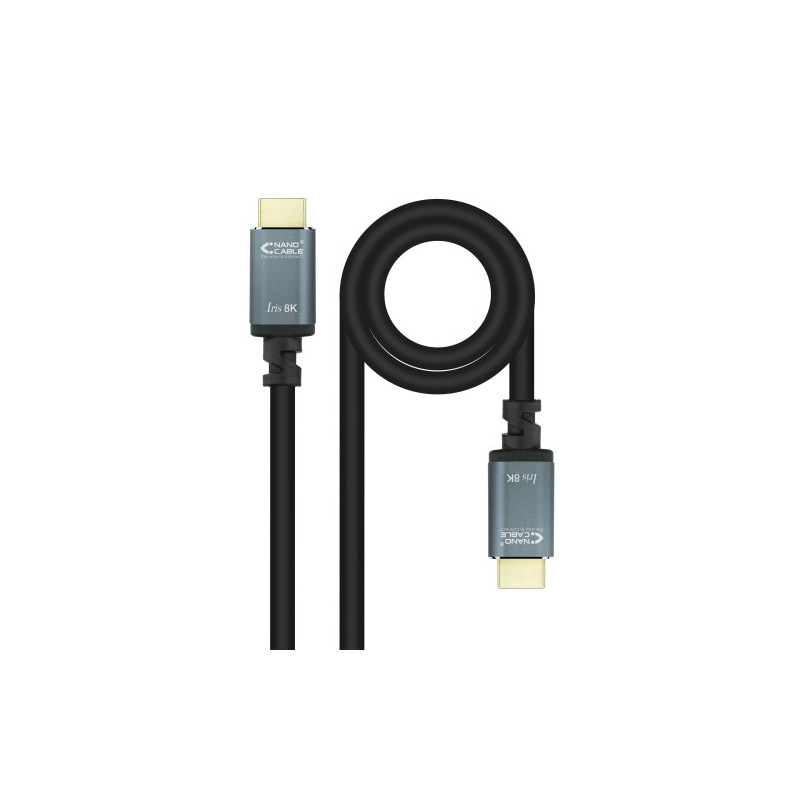 Nanocable Cable HDMI 2.1 IRIS 8K A/M-A/M, Negro, 0.5 m | APLIUM
