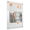 Portaposter Acrílico Transparente Mural Removible A3 Nobo 19 | APLIUM